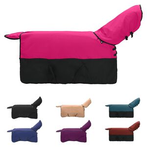 vidaXL Manta para Caballo Rosa y Negro 135 cm Poli&eacute;ster