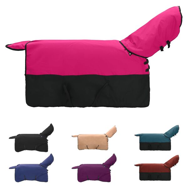 vidaXL Manta para Caballo Rosa y Negro 135 cm Poli&eacute;ster