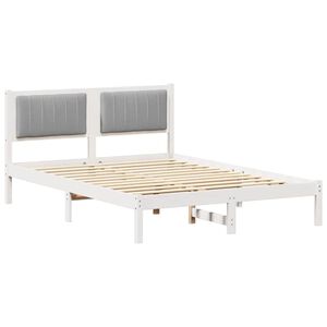 vidaXL Estructura de Cama con Cabecera Tapizada Gris Claro