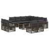 vidaXL Conjunto de sof&aacute;s de jard&iacute;n 12 uds. Gris y Gris Oscuro