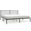 vidaXL Estructura cama sin colch&oacute;n con cabecero metal negro 180x200 cm