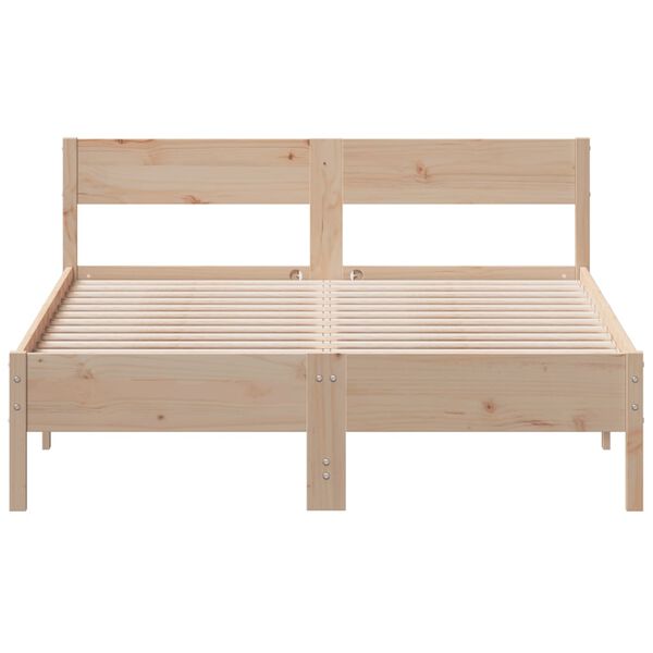 vidaXL Estructura de cama sin colch&oacute;n madera maciza de pino 140x190 cm