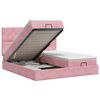 vidaXL Cama otomana con colch&oacute;n con cabecera 2 uds. Rosa Terciopelo