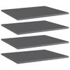 vidaXL Estante estanter&iacute;a 4 uds contrachapada gris brillo 60x50x1,5 cm
