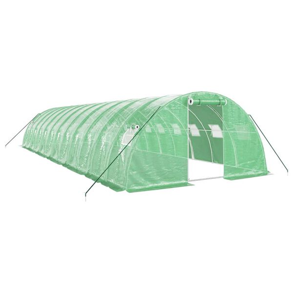 vidaXL Invernadero con estructura de acero verde 48 m² 12x4x2 m