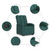 vidaXL Sillón reclinable elevable tela verde oscuro