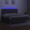 vidaXL Cama box spring colch&oacute;n y luces LED tela gris claro 200x200 cm