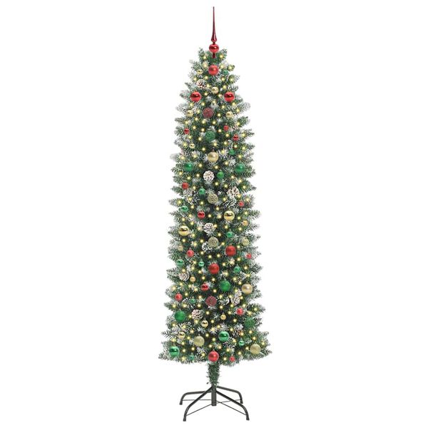 vidaXL &Aacute;rbol Navide&ntilde;o Artificial Delgado con 300 LED Verde y 240 cm