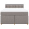 vidaXL Cama box spring con colch&oacute;n tela gris taupe 140x190 cm