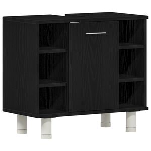 vidaXL Gabinete de Ba&ntilde;o con estante Roble Negro 60 x 32 x 54 cm