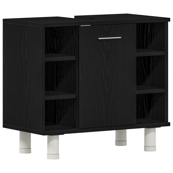 vidaXL Gabinete de Ba&ntilde;o con estante Roble Negro 60 x 32 x 54 cm