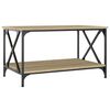 vidaXL Mesa de centro madera y hierro roble Sonoma 80x50x45 cm