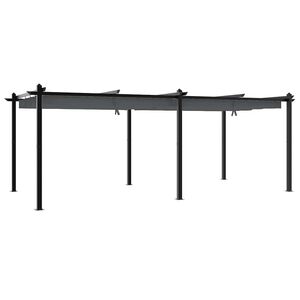 vidaXL Cenador de jard&iacute;n con techo retr&aacute;ctil aluminio antracita 3x6 m