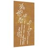 vidaXL Adorno de pared de jardín acero corten diseño bambú 105x55 cm