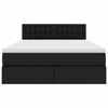 vidaXL Cama con almacenamiento y colch&oacute;n Negro 140 x 200 cm