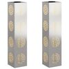 vidaXL Luz de camino LED solar 2 pcs Plateado Acero inoxidable