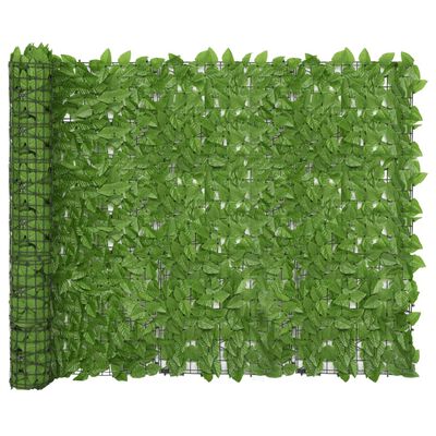 vidaXL Valla de privacidad de balcón de hojas verde 300x150 cm