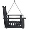 vidaXL Silla columpio jard&iacute;n con cadenas de metal madera abeto negro