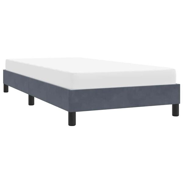 vidaXL Estructura de cama sin colch&oacute;n terciopelo gris oscuro 100x220cm