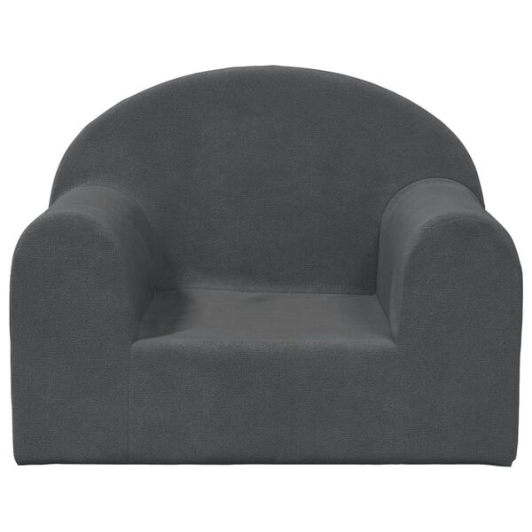 vidaXL Sofá para niños felpa suave gris antracita