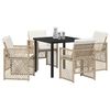 vidaXL Conjunto de Comedor de Jard&iacute;n 5 pcs Beige rat&aacute;n sint&eacute;tico