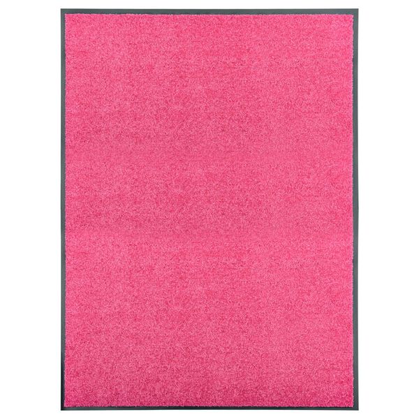vidaXL Felpudo lavable rosa 90x120 cm