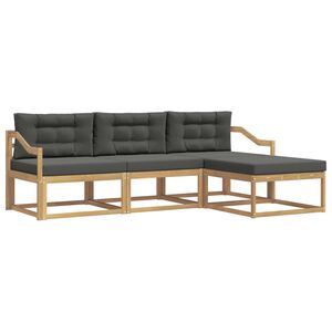 vidaXL Conjunto de sof&aacute;s de exterior 4 pcs Blanco y Antracita