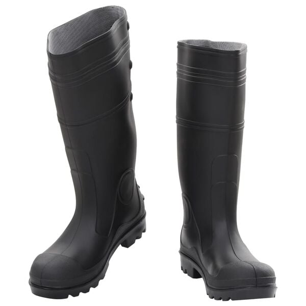 vidaXL Botas de agua negro n&uacute;mero 39 PVC