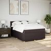 vidaXL Cama box spring con colch&oacute;n tela marr&oacute;n oscuro 140x190 cm
