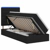 vidaXL Cama de almacenamiento LED con colch&oacute;n Negro 90 x 200 cm Tela