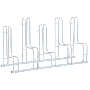vidaXL Soporte para 5 bicicletas suelo independiente acero galvanizado