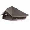 vidaXL Carpa Tipi 20 persona Marr&oacute;n Gris Poli&eacute;ster y Acero