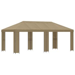 vidaXL Gazebo de Jard&iacute;n 6 x 3 m Beige Poli&eacute;ster y Acero 190 gsm