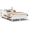 vidaXL Cama con estantería sin colchón madera maciza blanca 140x200 cm