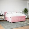 vidaXL Cama box spring con colch&oacute;n terciopelo rosa 180x200 cm