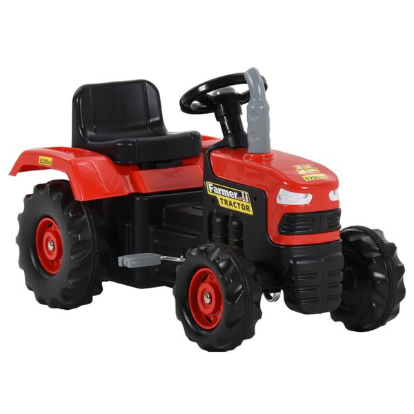 vidaXL Tractor para ni&ntilde;os de pedales rojo y negro