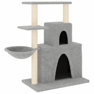 vidaXL Rascador para gatos con postes de sisal gris claro 83 cm