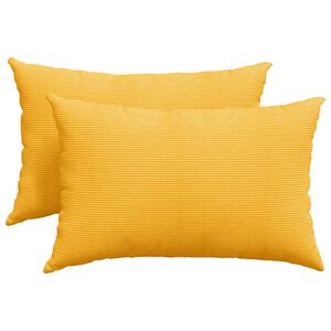 vidaXL Cojines de sof&aacute; 2 pcs Amarillo Claro 60 x 40 cm Tela de pana