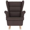 vidaXL Silla mecedora de tela marr&oacute;n oscuro 74x90x102 cm