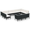 vidaXL Set de muebles de jard&iacute;n 14 pzas cojines rat&aacute;n sint&eacute;tico negro