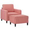 vidaXL Sill&oacute;n con taburete terciopelo rosa 60 cm