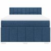 vidaXL Cama box spring con colch&oacute;n tela azul 160x200 cm