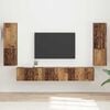 vidaXL Conjunto de mueble de TV Montaje en la pared 4 pcs Madera vieja