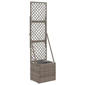 vidaXL Maceta de jard&iacute;n con enrejado Gris 35 x 30 x 135 cm