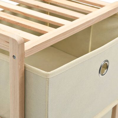 vidaXL Estantería de almacenaje 5 cestas de tela madera de cedro beige