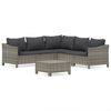 vidaXL Set de muebles de jard&iacute;n 6 pzas y cojines rat&aacute;n sint&eacute;tico gris