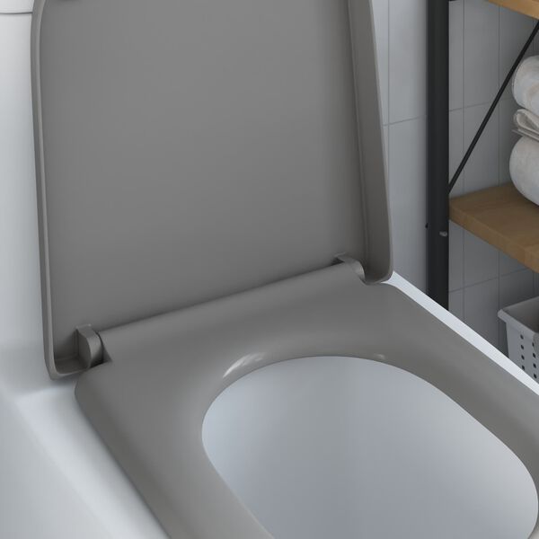vidaXL Asiento de WC Gris 46,2 x 36 x 4,3 cm Duroplast
