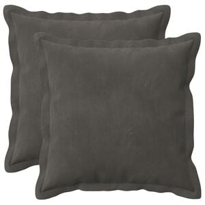 vidaXL Coj&iacute;n con almohada HOUTEN 2 uds. Gris oscuro Terciopelo