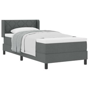 vidaXL Cama tipo Box Spring Gris oscuro 200 x 90 cm Poli&eacute;ster