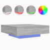 vidaXL Mesa de centro con luces LED gris Sonoma 100x100x31 cm
